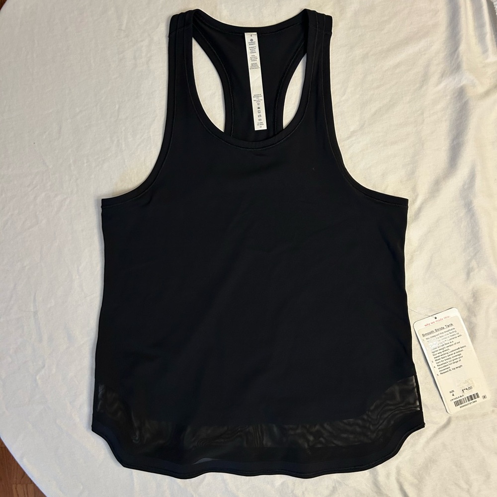 Lululemon Smooth Stride Black Racerback Tank Top